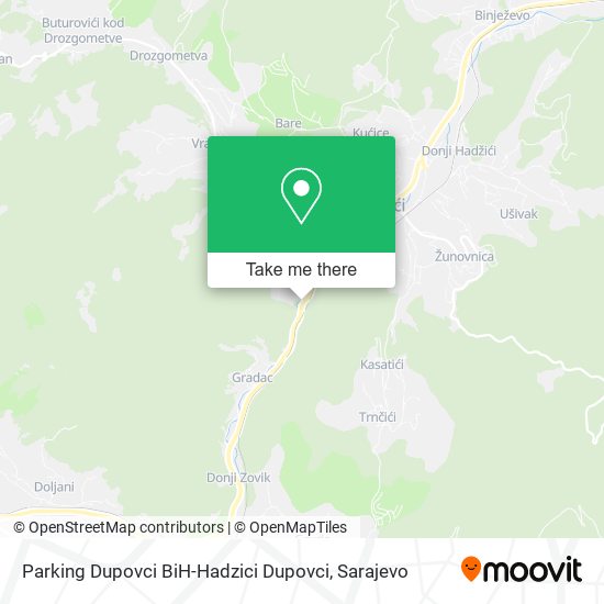 Parking Dupovci BiH-Hadzici Dupovci map