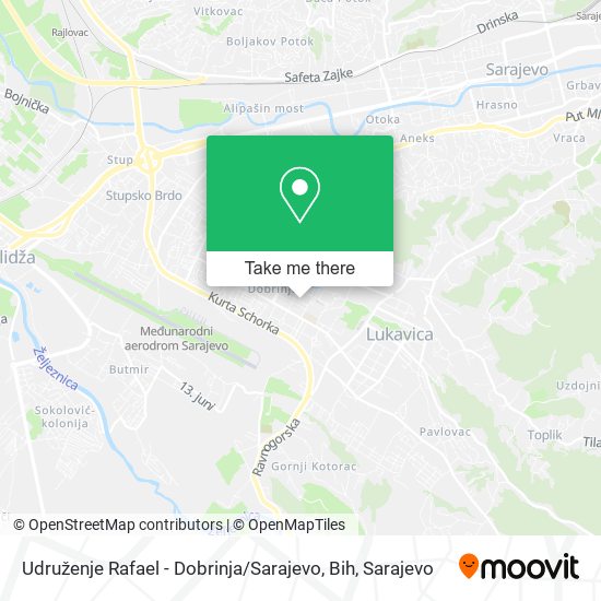 Udruženje Rafael - Dobrinja / Sarajevo, Bih map