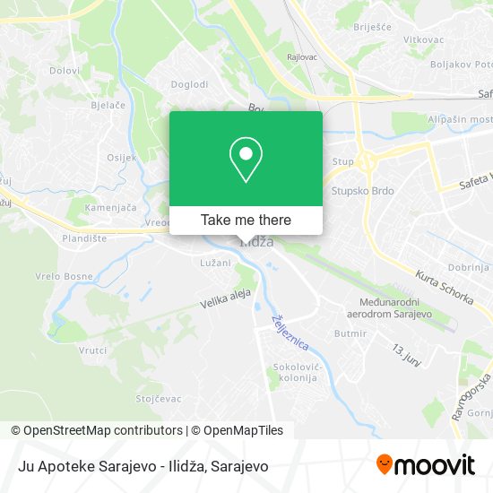 Ju Apoteke Sarajevo - Ilidža map