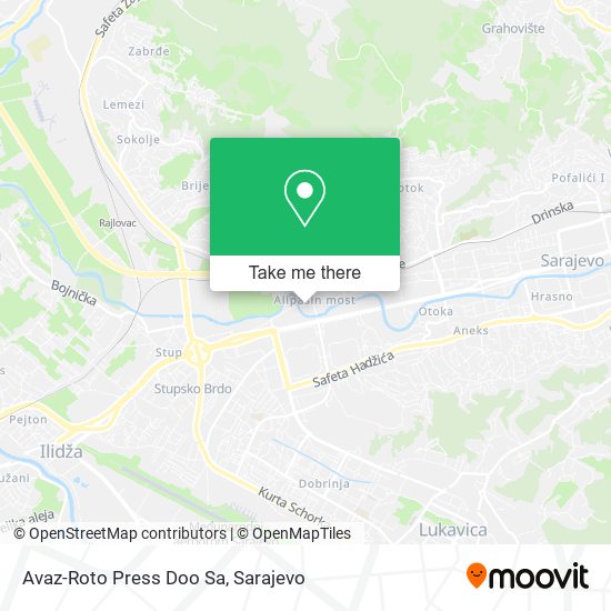 Avaz-Roto Press Doo Sa map