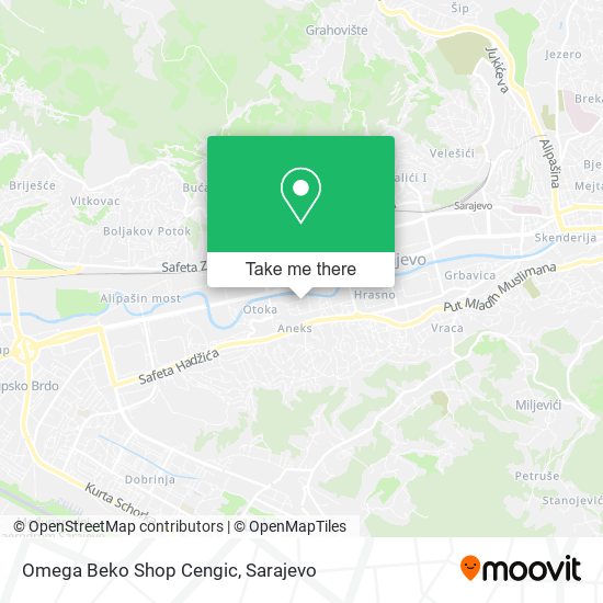 Omega Beko Shop Cengic map