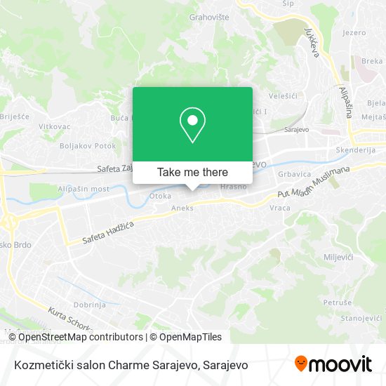 Kozmetički salon Charme Sarajevo mapa