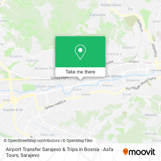 Airport Transfer Sarajevo & Trips in Bosnia - Asfa Tours map