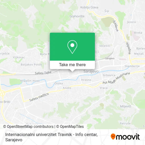 Internacionalni univerzitet Travnik - Info centar map