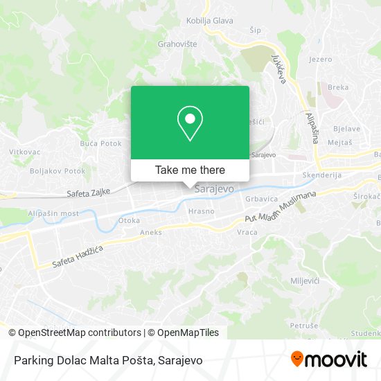 Parking Dolac Malta Pošta map