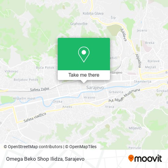 Omega Beko Shop Ilidza map