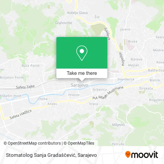 Stomatolog Sanja Gradaščević map