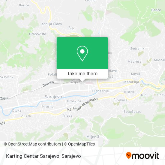 Karting Centar Sarajevo map