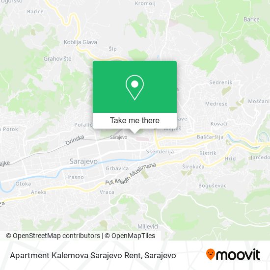 Apartment Kalemova Sarajevo Rent mapa
