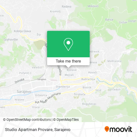 Studio Apartman Provare map