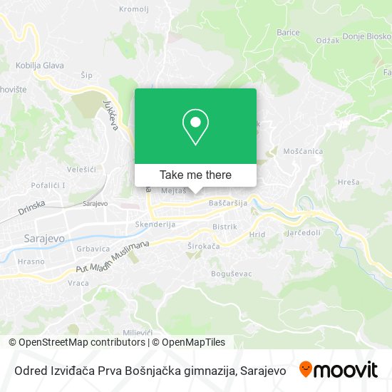 Odred Izviđača Prva Bošnjačka gimnazija mapa