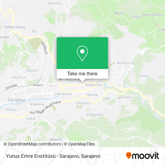 Yunus Emre Enstitüsü - Sarajevo map