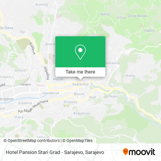 Hotel Pansion Stari Grad - Sarajevo mapa