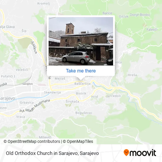 Old Orthodox Church in Sarajevo map