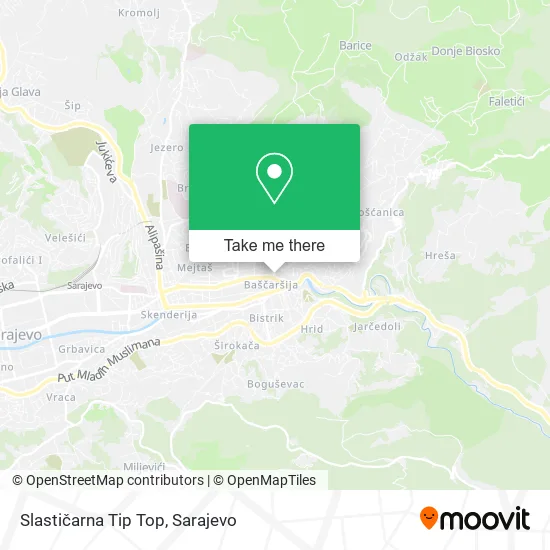 Slastičarna Tip Top map
