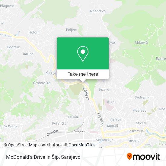 McDonald's Drive in Šip map