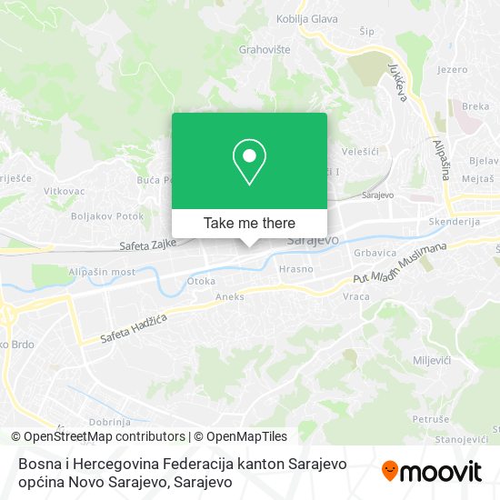 Bosna i Hercegovina Federacija kanton Sarajevo općina Novo Sarajevo map