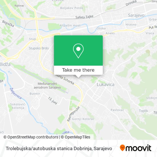 Karta Trolebujska / autobuska stanica Dobrinja