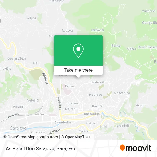 As Retail Doo Sarajevo map