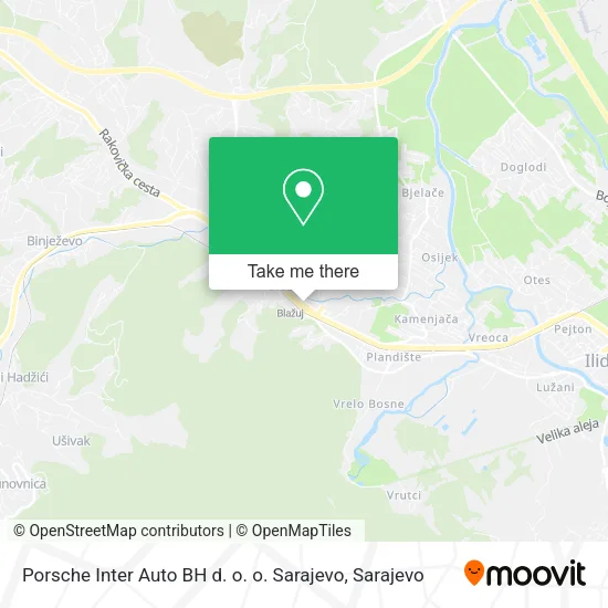 Porsche Inter Auto BH d. o. o. Sarajevo map