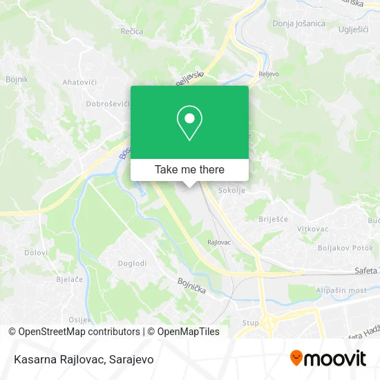 Kasarna Rajlovac map