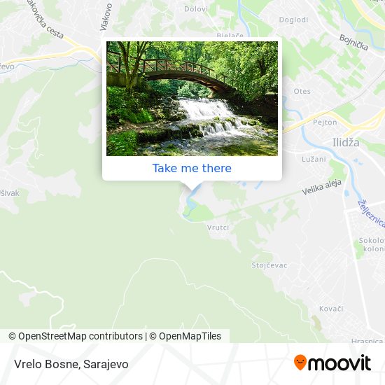 Vrelo Bosne mapa