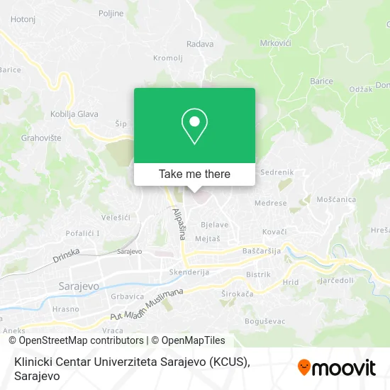 Klinicki Centar Univerziteta Sarajevo (KCUS) map