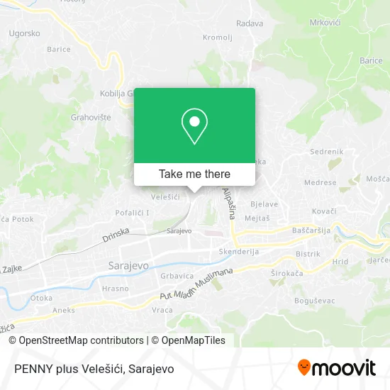 PENNY plus Velešići mapa