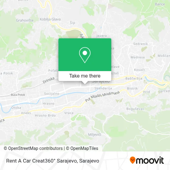 Rent A Car Creat360° Sarajevo mapa