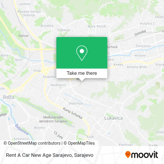 Rent A Car New Age Sarajevo mapa