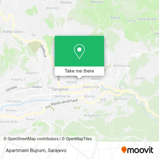 Apartmani Bujrum mapa