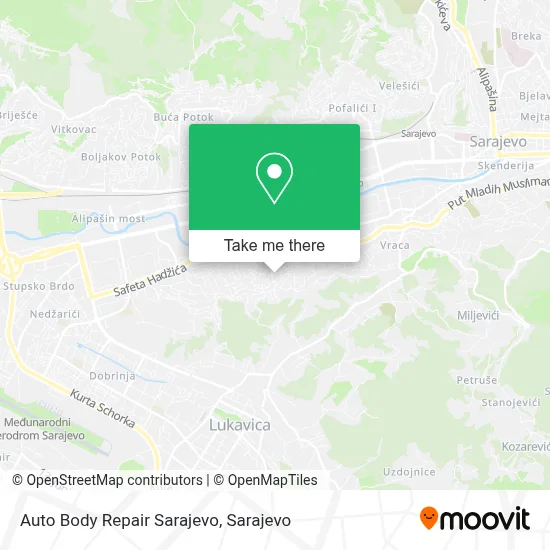 Auto Body Repair Sarajevo mapa