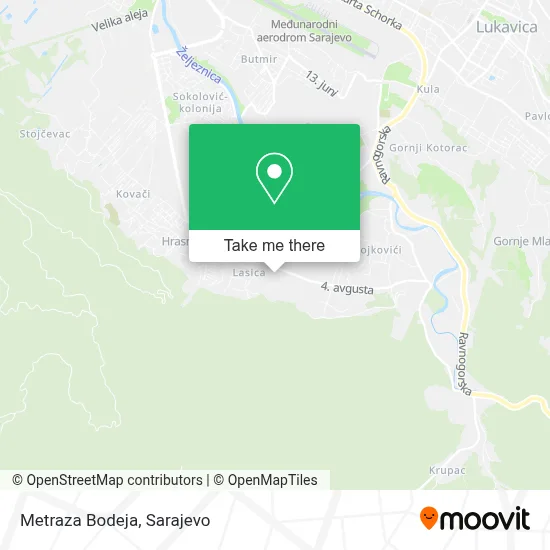 Metraza Bodeja mapa