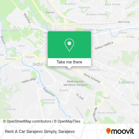 Rent A Car Sarajevo Simply mapa