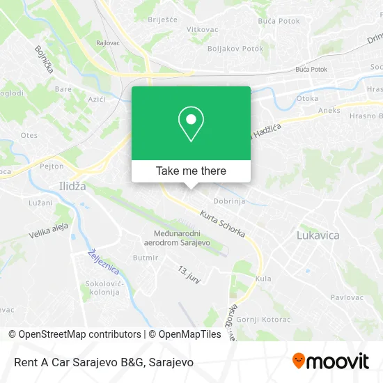 Rent A Car Sarajevo B&G map