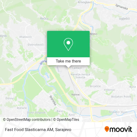 Fast Food Slasticarna AM mapa