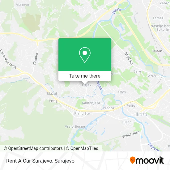 Rent A Car Sarajevo mapa