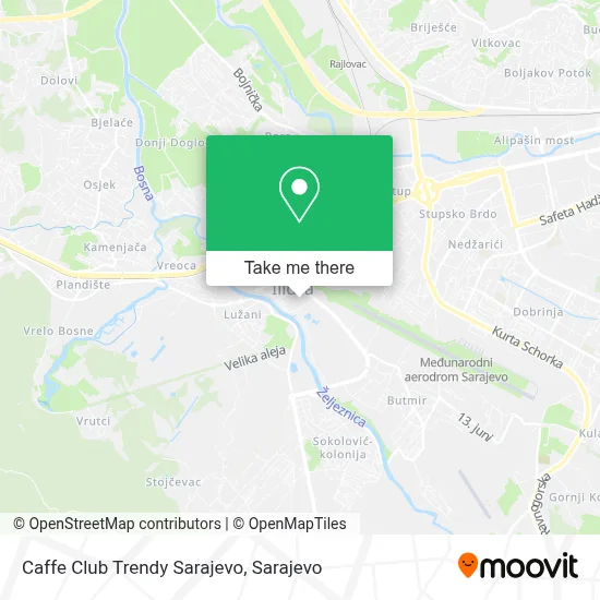 Caffe Club Trendy Sarajevo map