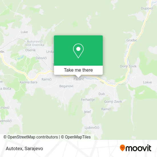 Autotex mapa