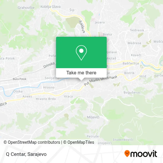 Q Centar mapa