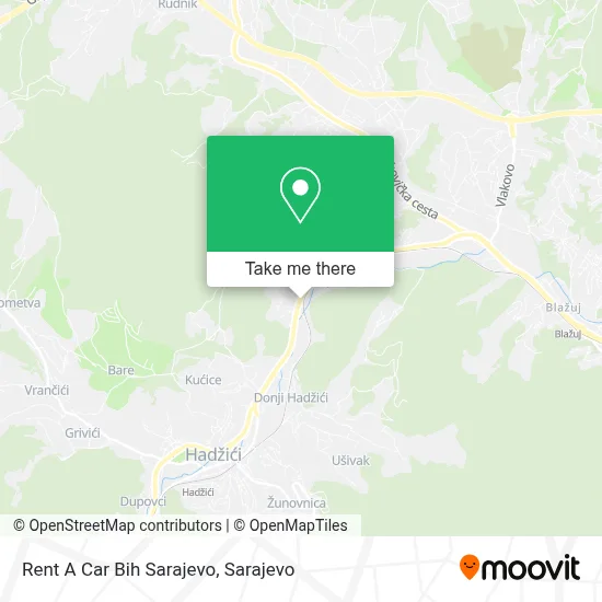 Rent A Car Bih Sarajevo mapa