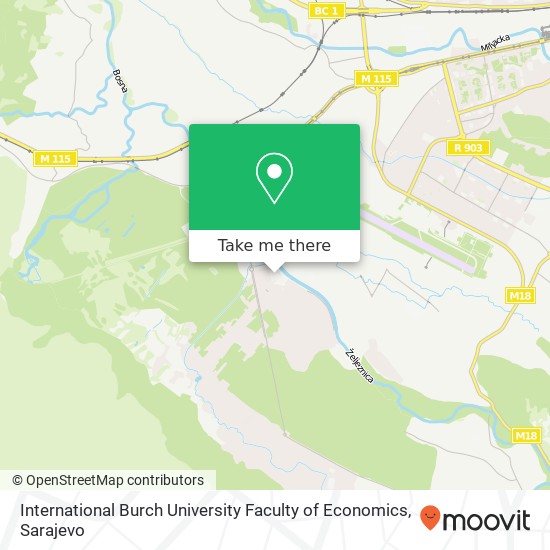 International Burch University Faculty of Economics map