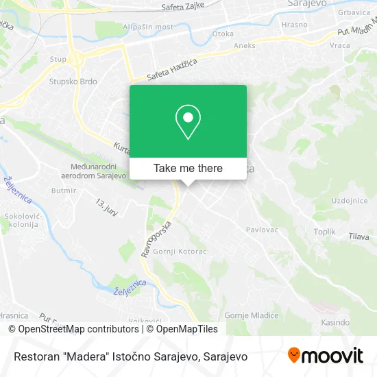 Restoran "Madera" Istočno Sarajevo map