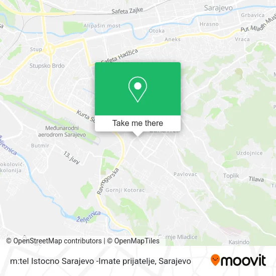 m:tel Istocno Sarajevo -Imate prijatelje map
