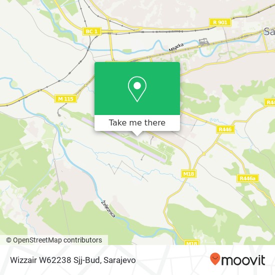 Wizzair W62238 Sjj-Bud map