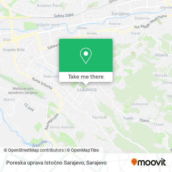 Poreska uprava Istočno Sarajevo mapa