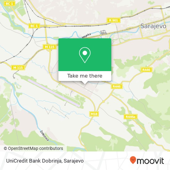 UniCredit Bank Dobrinja map