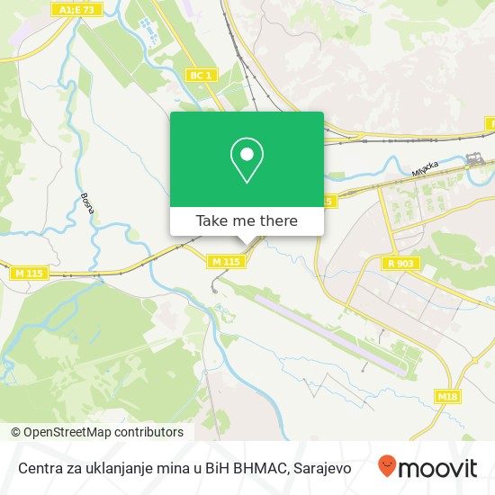 Centra za uklanjanje mina u BiH BHMAC map