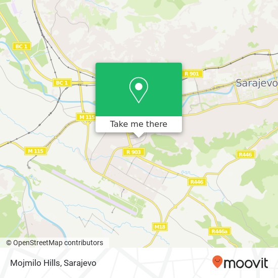 Mojmilo Hills map
