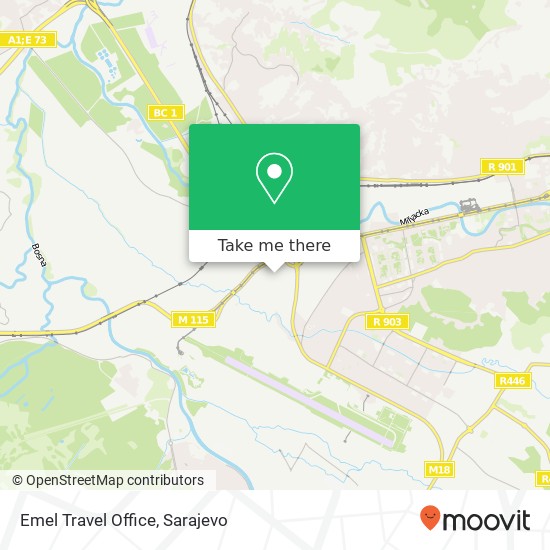 Emel Travel Office map